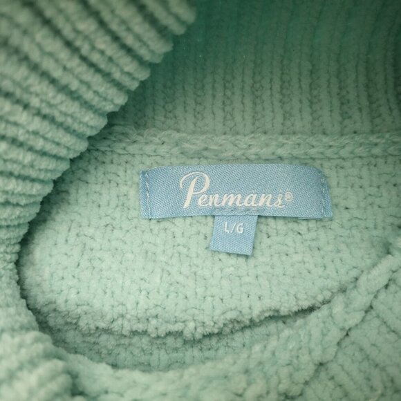 Pennmans Ladies Size Large Loose Fit Mint Green Turtleneck Sweater - Picture 5 of 9
